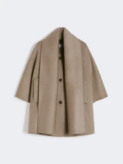 Cashmere cape with scarf detail - TAWNY BRONZE BROWN