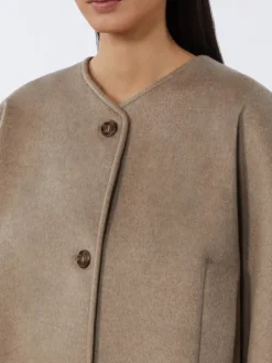 Cashmere cape with scarf detail - TAWNY BRONZE BROWN
