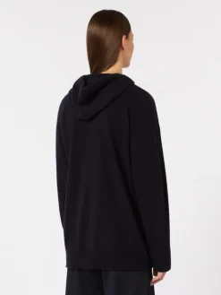 Cashmere hooded cardigan - ULTRAMARINE