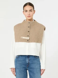 Cashmere knit collar - BEIGE SHADED