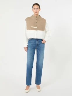 Cashmere knit collar - BEIGE SHADED