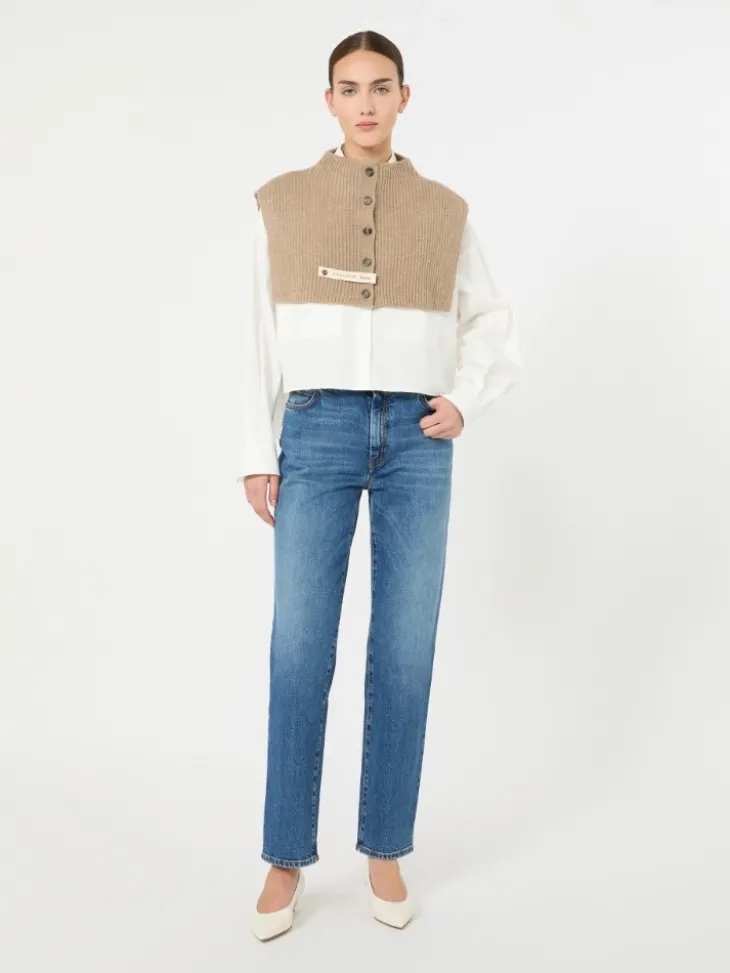 Cashmere knit collar - BEIGE SHADED