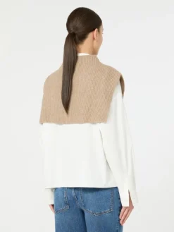 Cashmere knit collar - BEIGE SHADED