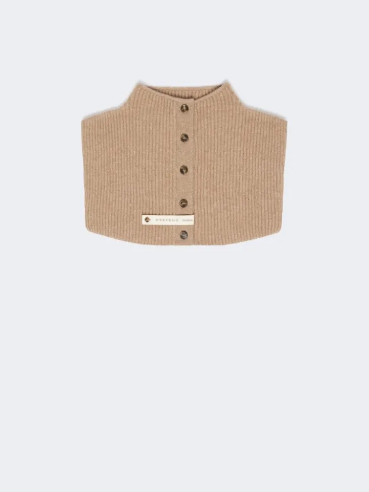 Cashmere knit collar - BEIGE SHADED