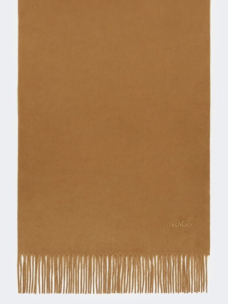 Cashmere logo stole - CAMEL