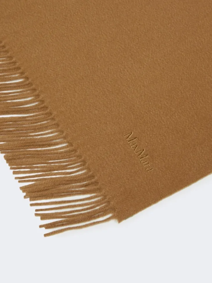Cashmere logo stole - CAMEL