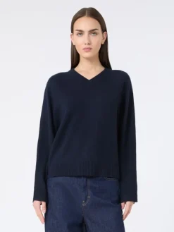 Cashmere V-neck sweater - NAVY