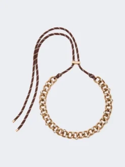 Chain and rope choker necklace - GOLD