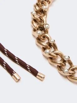 Chain and rope choker necklace - GOLD