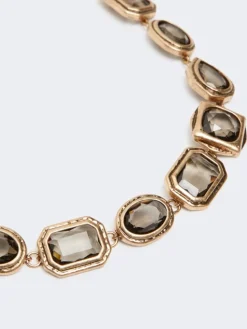 Choker necklace with settings - LIGHT GREY