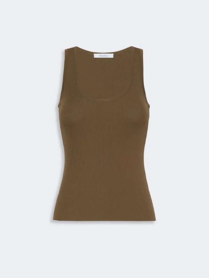 Close-fitting viscose crêpe jumper - MUD