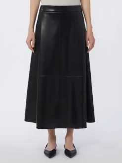 Coated fabric skirt - BLACK