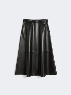 Coated fabric skirt - BLACK