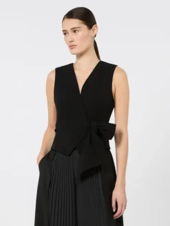Compact cady cropped gilet - BLACK