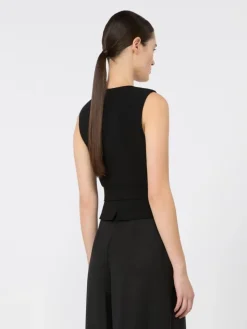 Compact cady cropped gilet - BLACK