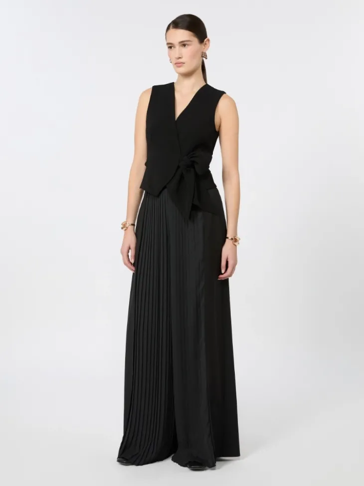 Compact cady cropped gilet - BLACK