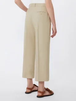 Cotton and linen canvas trousers - SAND