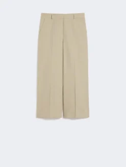 Cotton and linen canvas trousers - SAND