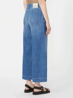 Cotton and linen denim jeans - NAVY