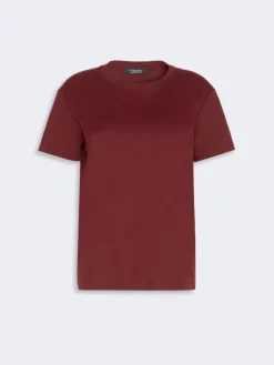 Cotton and modal jersey T-shirt - DARK RED