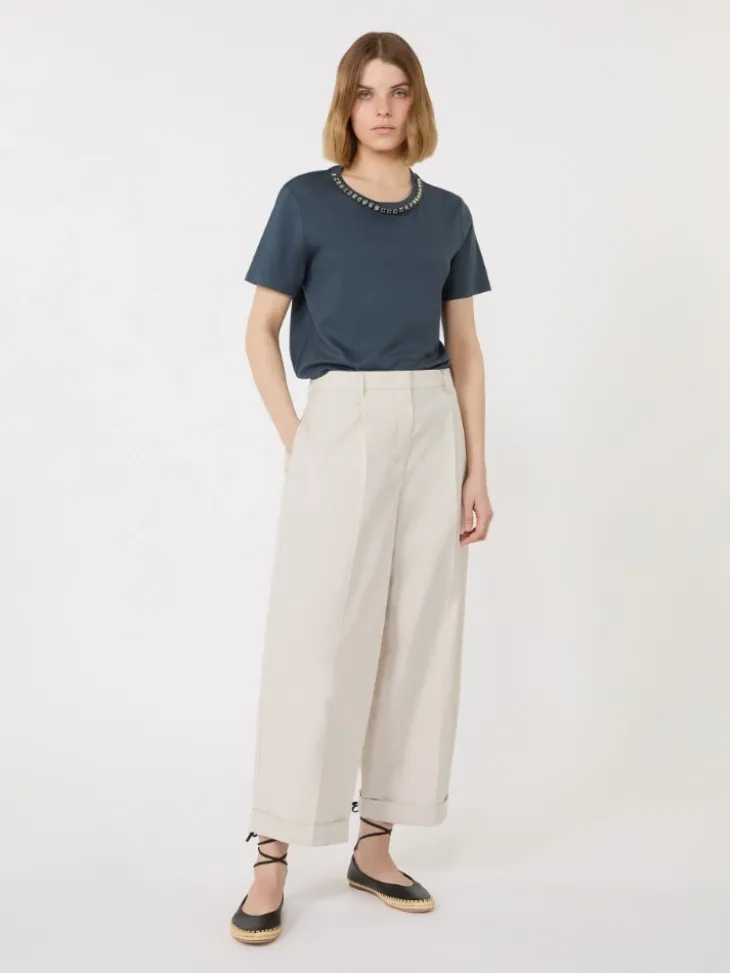 Cotton and modal T-shirt - ULTRAMARINE