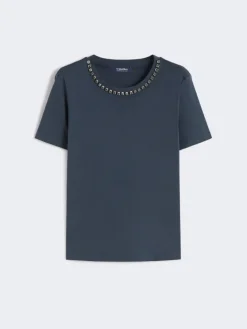 Cotton and modal T-shirt - ULTRAMARINE