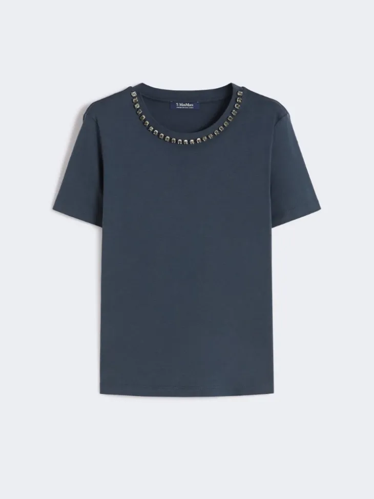 Cotton and modal T-shirt - ULTRAMARINE