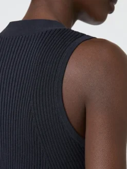 Cotton and viscose yarn gilet - ULTRAMARINE