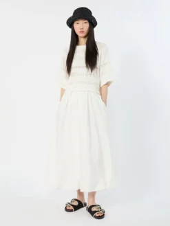 Cotton balloon skirt - IVORY
