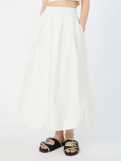 Cotton balloon skirt - IVORY