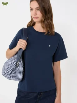 Cotton basic T-shirt - NAVY