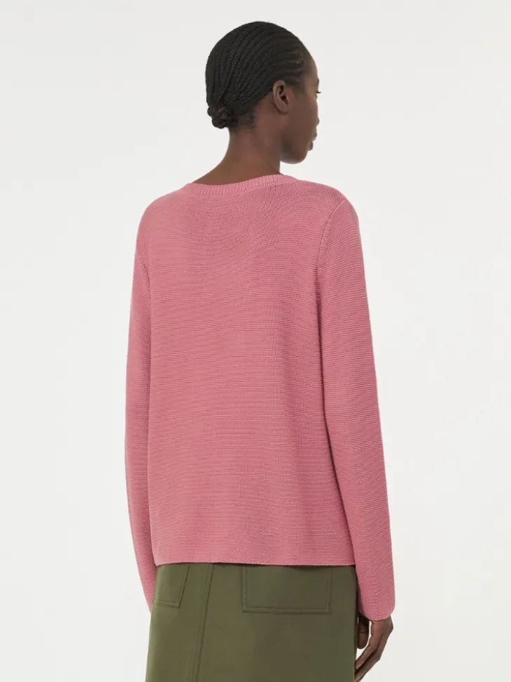 Cotton boxy sweater - ANTIQUE ROSE
