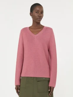 Cotton boxy sweater - ANTIQUE ROSE