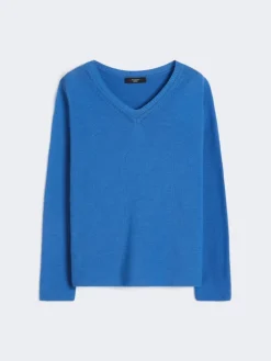 Cotton boxy sweater - CORNFLOWER BLUE