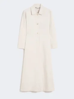 Cotton bull denim shirt dress - SAND