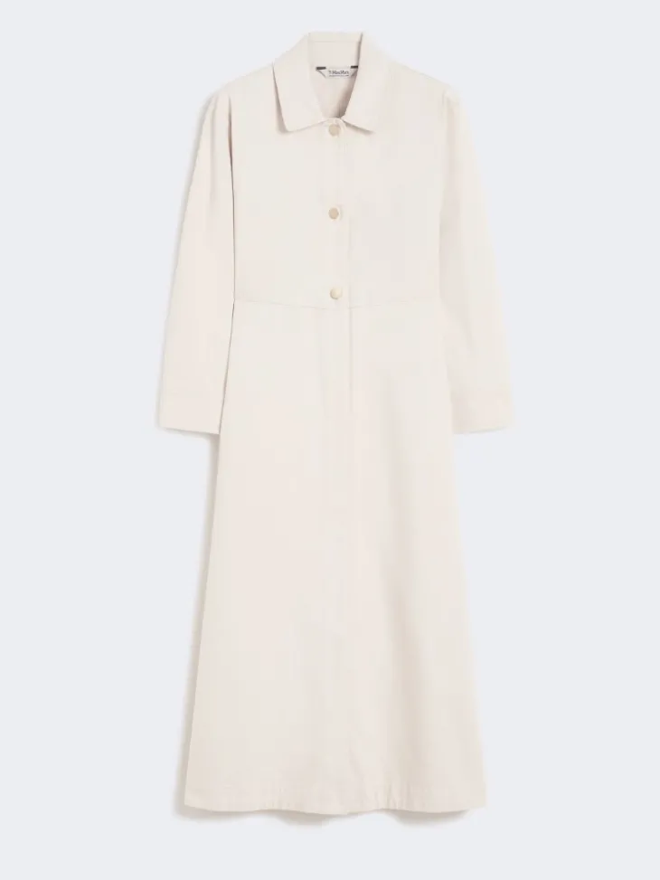 Cotton bull denim shirt dress - SAND