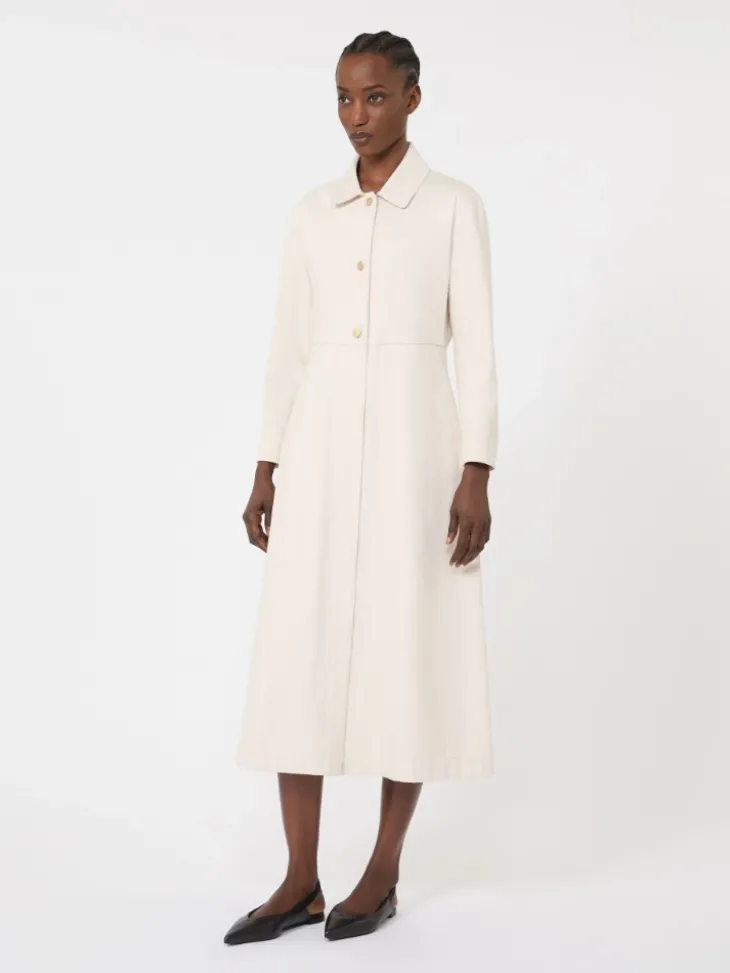 Cotton bull denim shirt dress - SAND