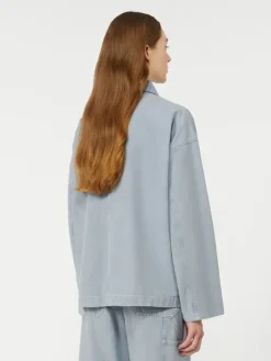 Cotton canvas workwear jacket - LIGHT BLUE