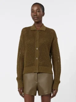 Cotton cordonnet cardigan - KAKI