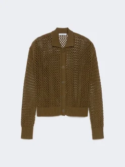 Cotton cordonnet cardigan - KAKI