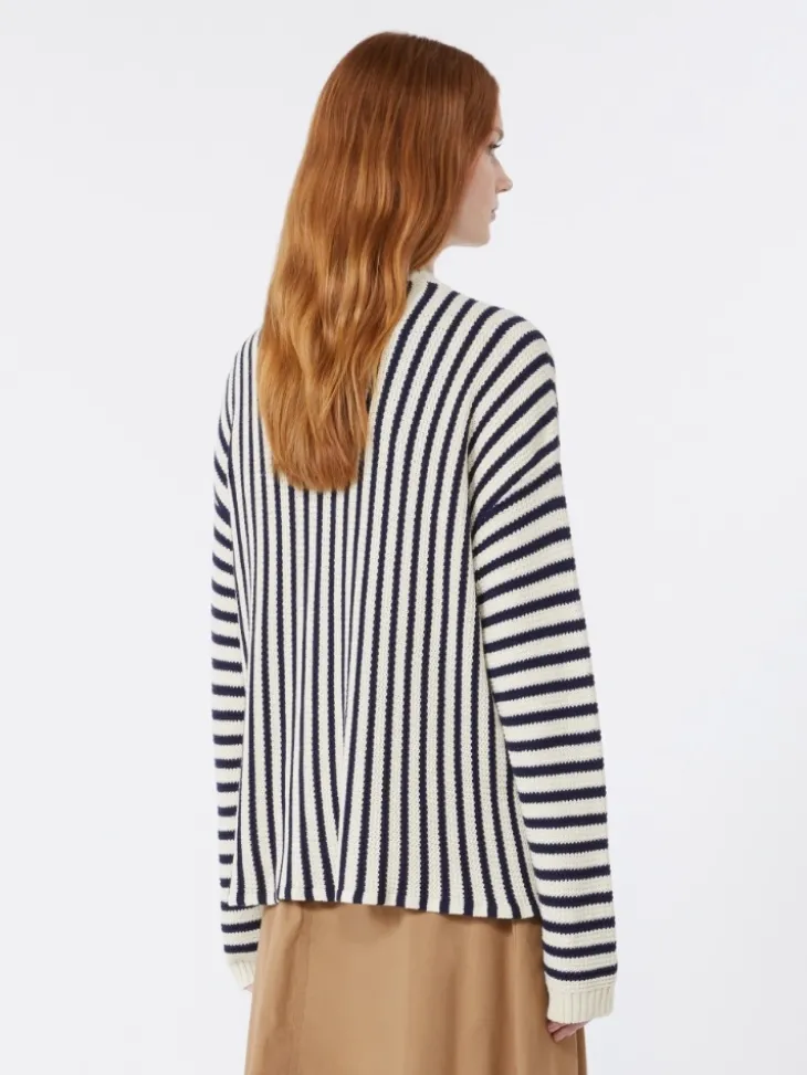 Cotton cordonnet cardigan - NAVY