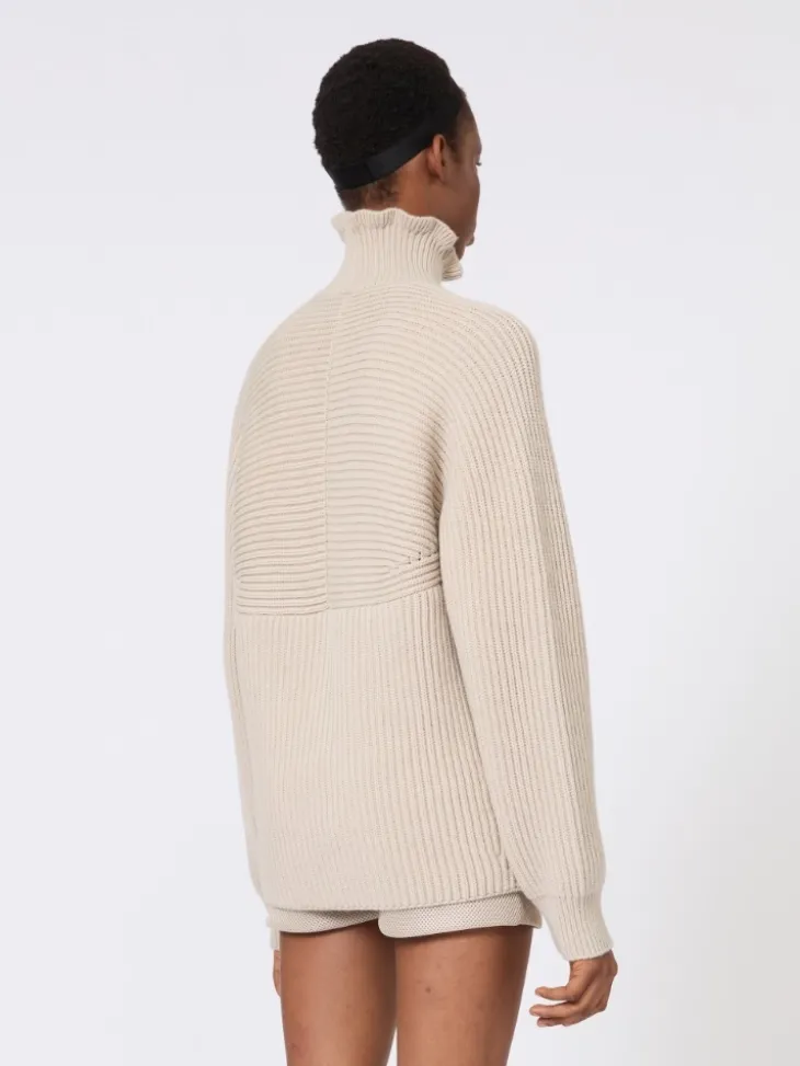 Cotton cordonnet oversized jumper - SAND