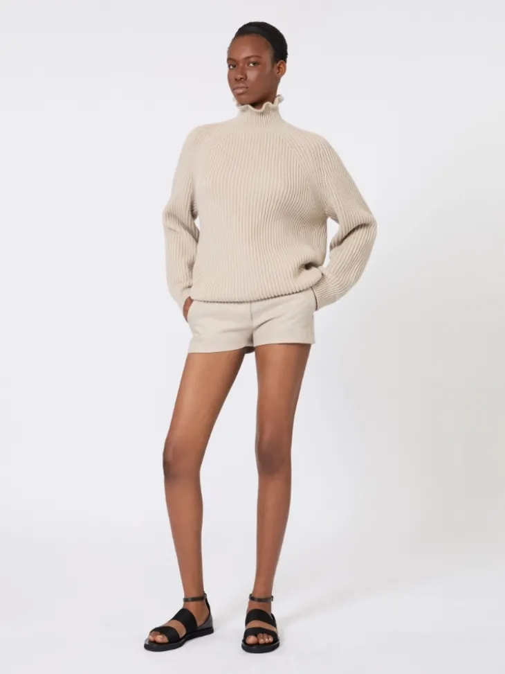Cotton cordonnet oversized jumper - SAND