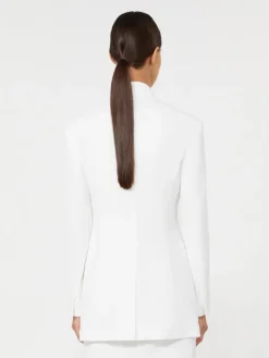 Cotton crepe canvas blazer - OPTICAL WHITE