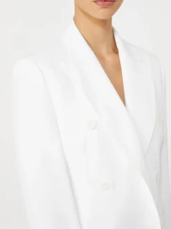 Cotton crepe canvas blazer - OPTICAL WHITE