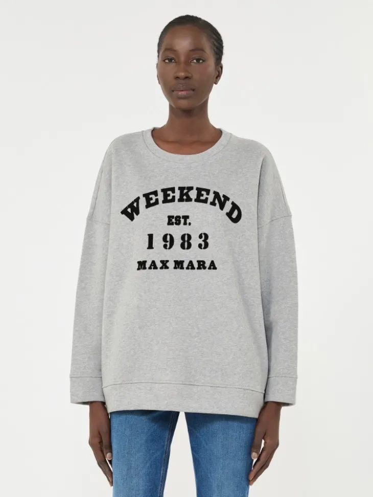 Cotton crew-neck sweatshirt - LIGHT GREY