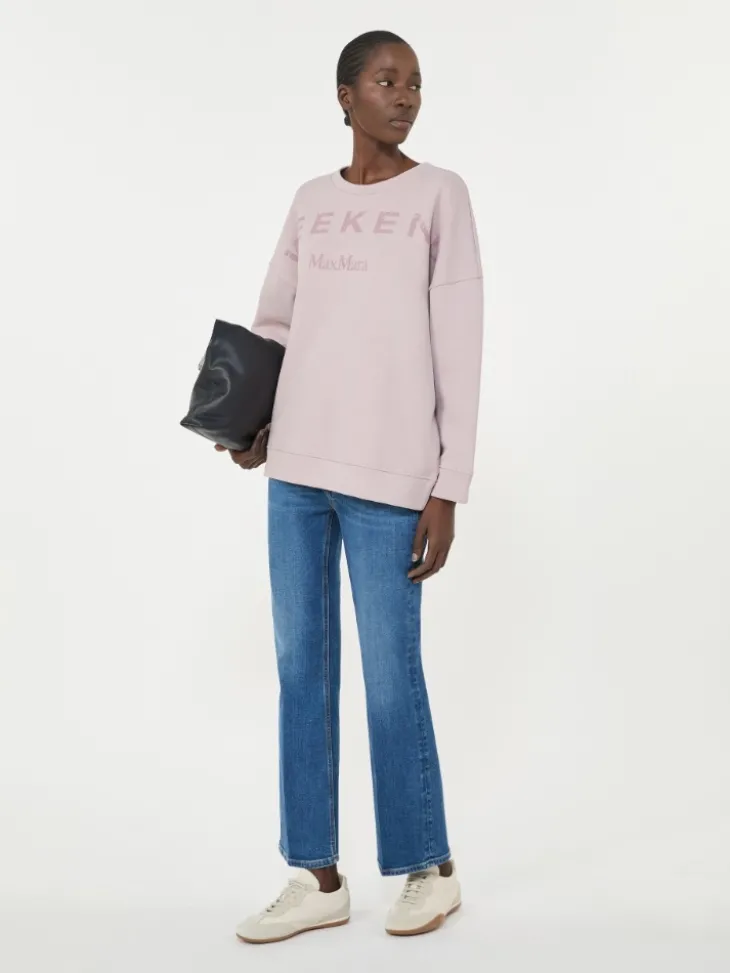 Cotton crew-neck sweatshirt - LILAC