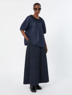 Cotton denim blouse - MIDNIGHTBLUE