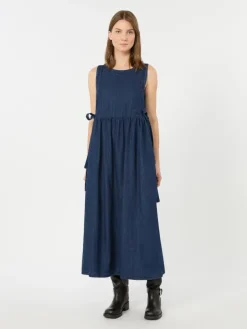 Cotton denim dress - NAVY