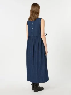 Cotton denim dress - NAVY